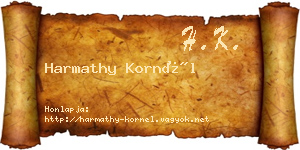 Harmathy Kornél névjegykártya
