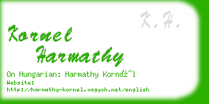 kornel harmathy business card